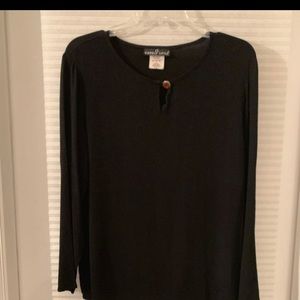 Carol little long sleeve black blouse size 8